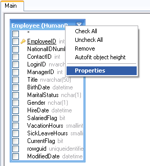 Datasource Properties dialog